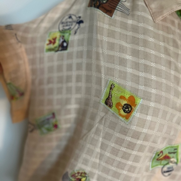 Jane + Delancey postage stamp pale pink short sleeve blouse medium - Picture 2 of 9